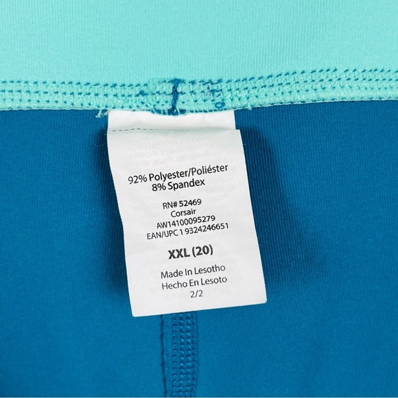 Vibrant Teal Size XXL Corsair Cropped Leggings Capris Teal with‎ inside pocket - Picture 7 of 8